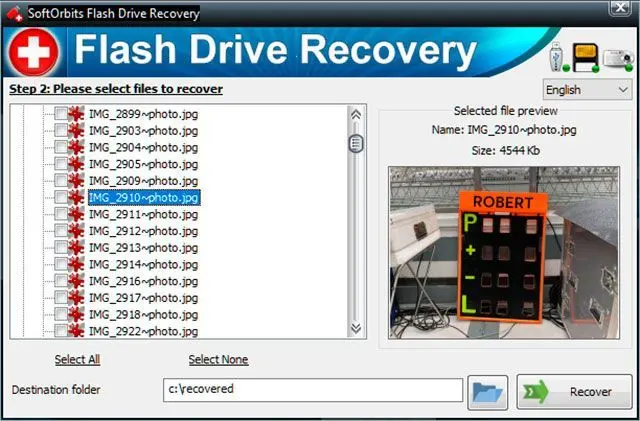 Kies bestanden om te herstellen van SanDisk-drive..