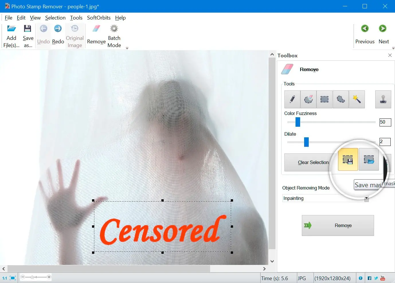Software om gecensureerde delen te verwijderen..