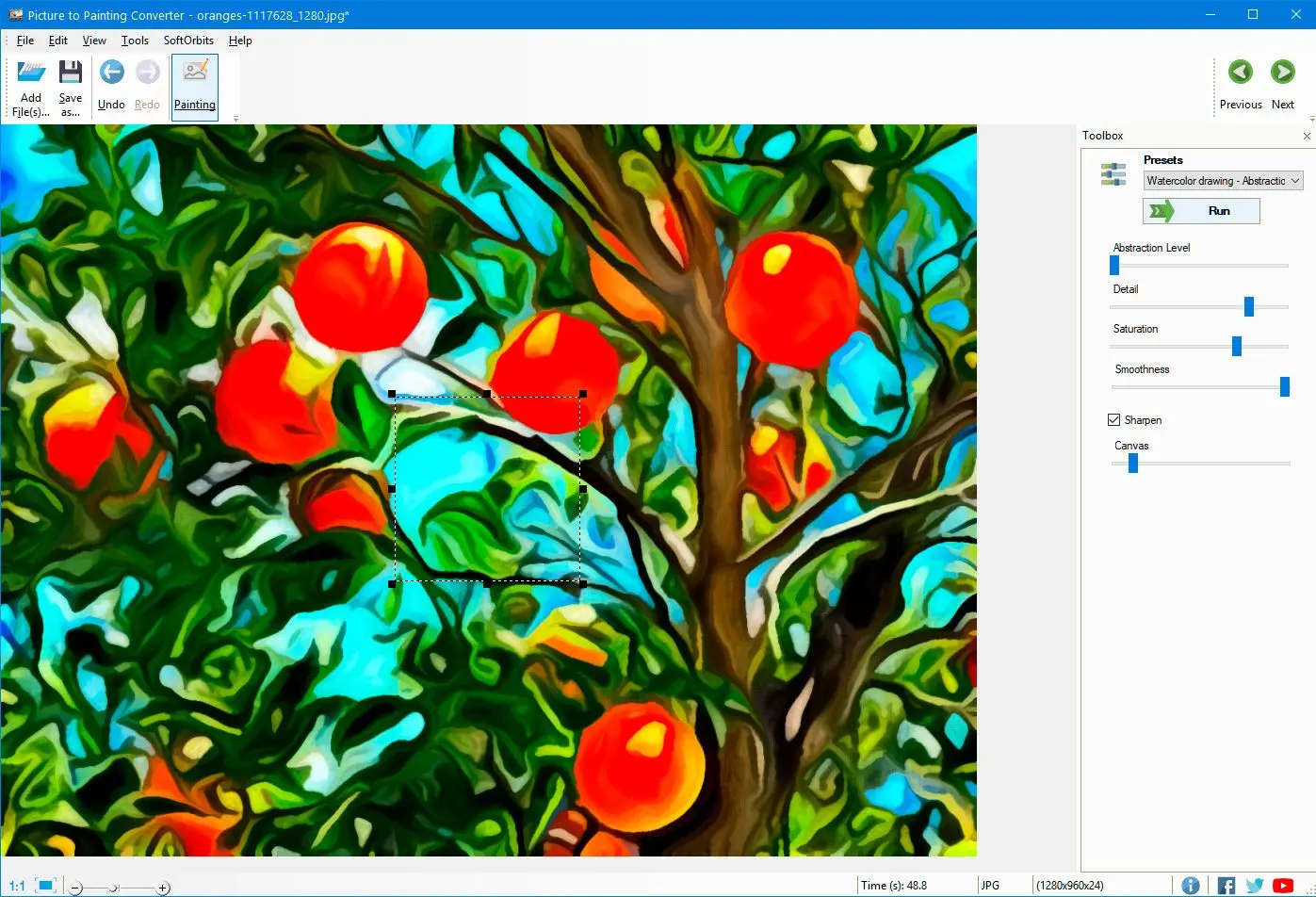 Picture to Painting Converter Schermafbeelding.