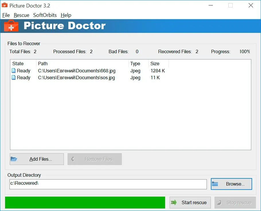 Picture Doctor Schermafbeelding.